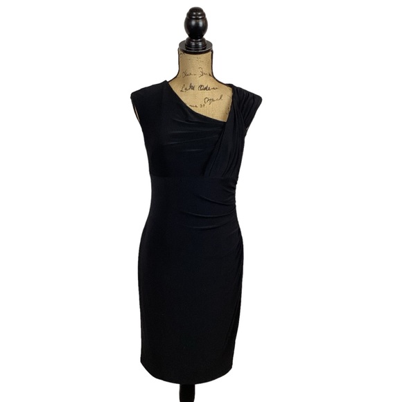 LAUREN Ralph Lauren Sleeveless Asymetric Knit Dress Black - Picture 6 of 9
